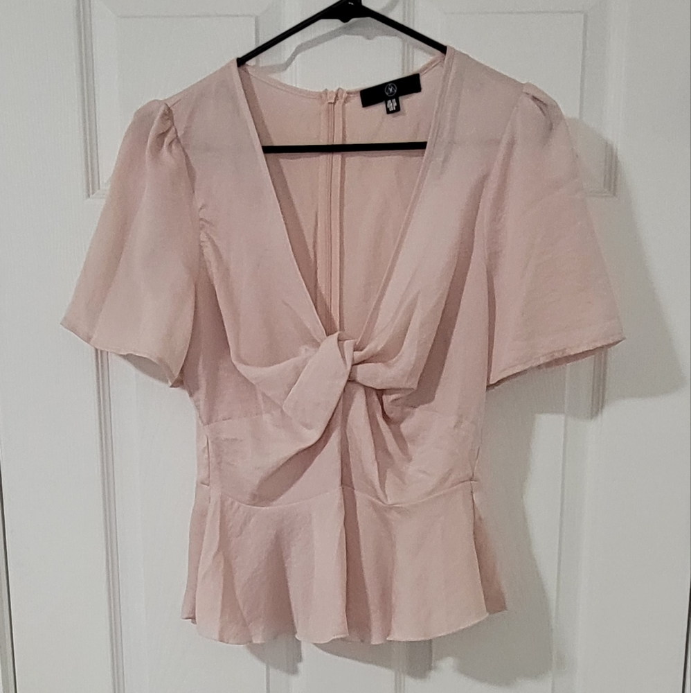 Twist front peplum blouse